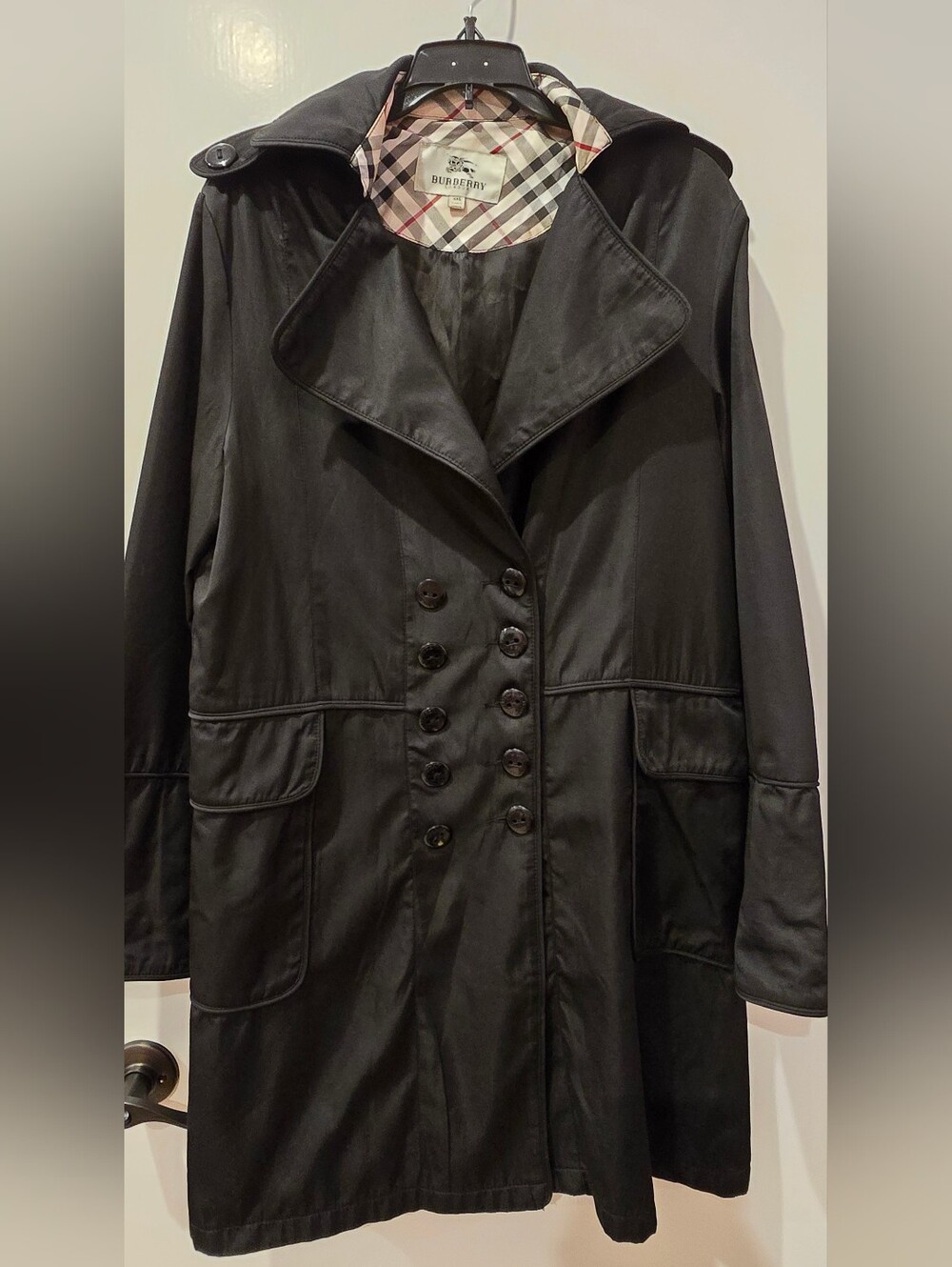 Burberry Women’s Black Double-Breasted Trench Coat